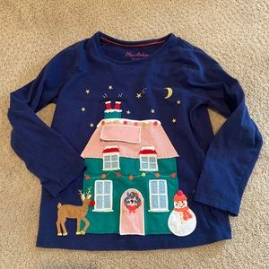 Mini Boden Lift the Flap Holiday Navy Long Sleeve Cotton Shirt Size 6-7 Years